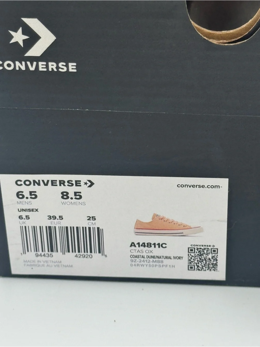 Converse CTAS Ox Suede Coastal Dune Natural Ivory Sneakers Women’s 8.5 NIB - Picture 3 of 10